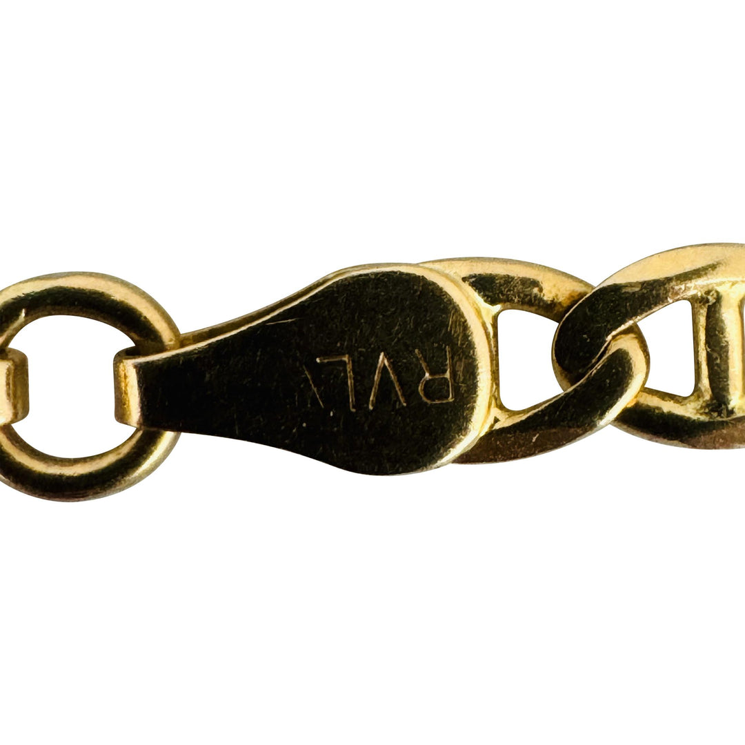 14k Yellow Gold 5.4g Semi Solid 4mm Mariner Link Bracelet 8"