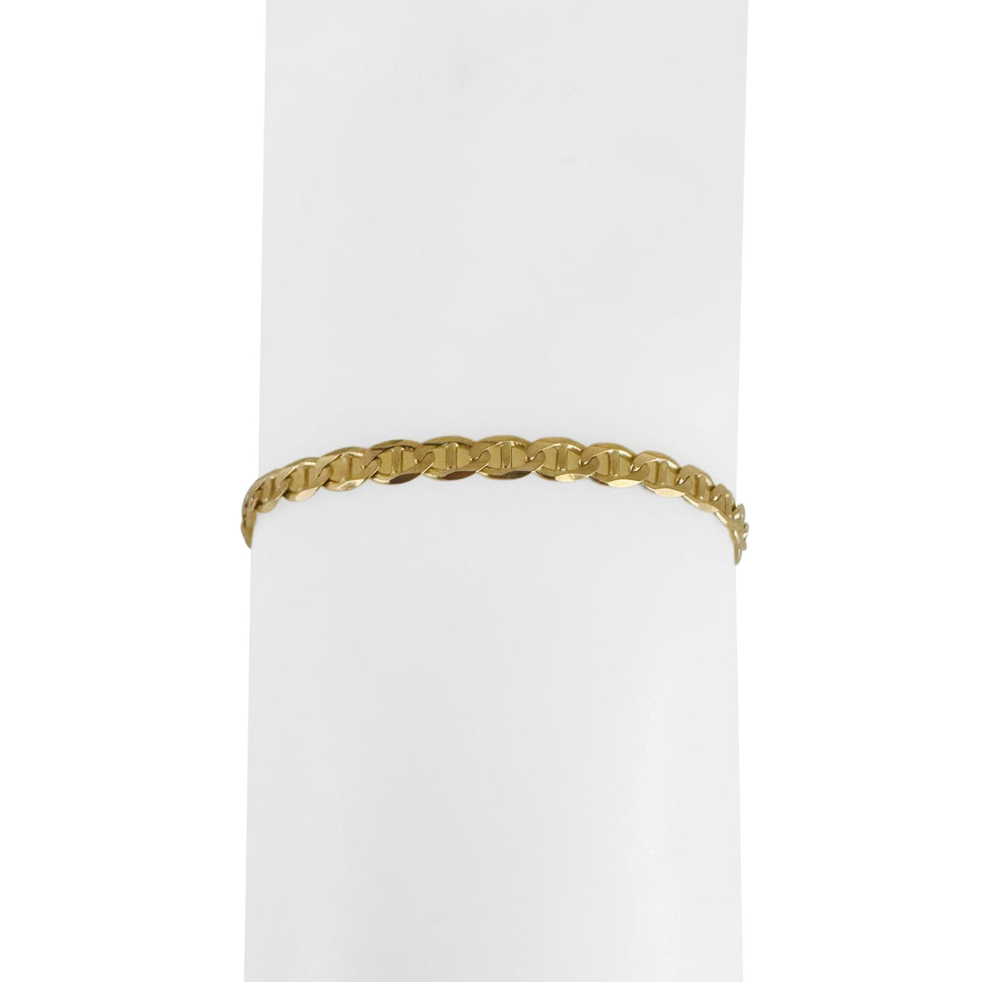 14k Yellow Gold 5.4g Semi Solid 4mm Mariner Link Bracelet 8"