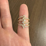 18k Yellow Gold and 1.5cttw Diamond Crossover Band Ring Size 6.5
