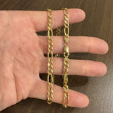 14k Yellow Gold 24.5g Solid 6mm Figaro Link Chain Necklace Italy 21"