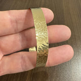 14k Yellow Gold 14.7g Solid Hammered 10mm Round Bangle Bracelet 7.75"