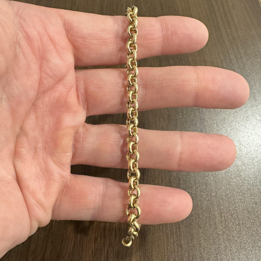 14k Yellow Gold 9.4g Ladies Polished 6.5mm Rolo Link Bracelet 8.25"