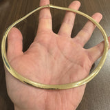 14k Yellow Gold 43g Solid Heavy 6mm Omega Link Necklace Italy 18"