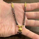 22k Yellow Gold and Black Bead 10.5g Ladies Fancy Link Necklace 17"