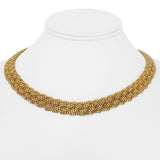 14k Yellow Gold 34.4g Solid Heavy 12mm Braided Bead Link Necklace Italy 17"