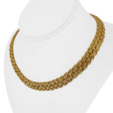 14k Yellow Gold 34.4g Solid Heavy 12mm Braided Bead Link Necklace Italy 17"