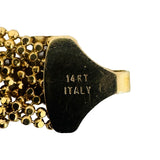 14k Yellow Gold 34.4g Solid Heavy 12mm Braided Bead Link Necklace Italy 17"