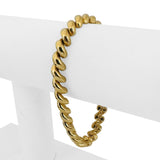 14k Yellow Gold 14.8g Ladies Polished 7.5mm San Marco Link Bracelet Italy 7.25"