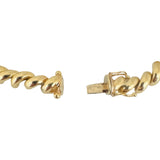 14k Yellow Gold 14.8g Ladies Polished 7.5mm San Marco Link Bracelet Italy 7.25"