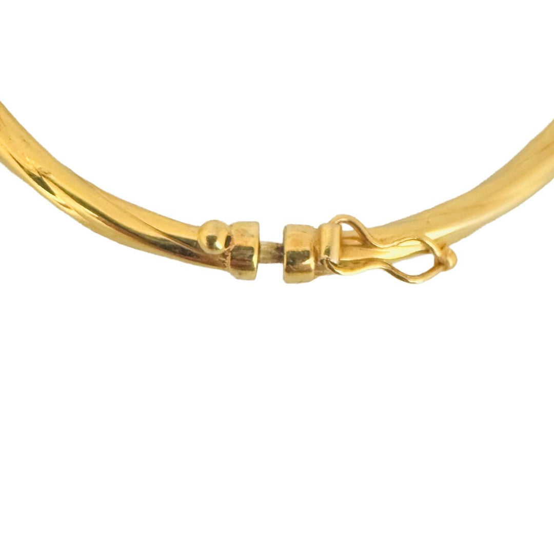 14k Yellow Gold 4.8g Hollow Light 3mm Twisted Spiral Bangle Bracelet Italy 7"