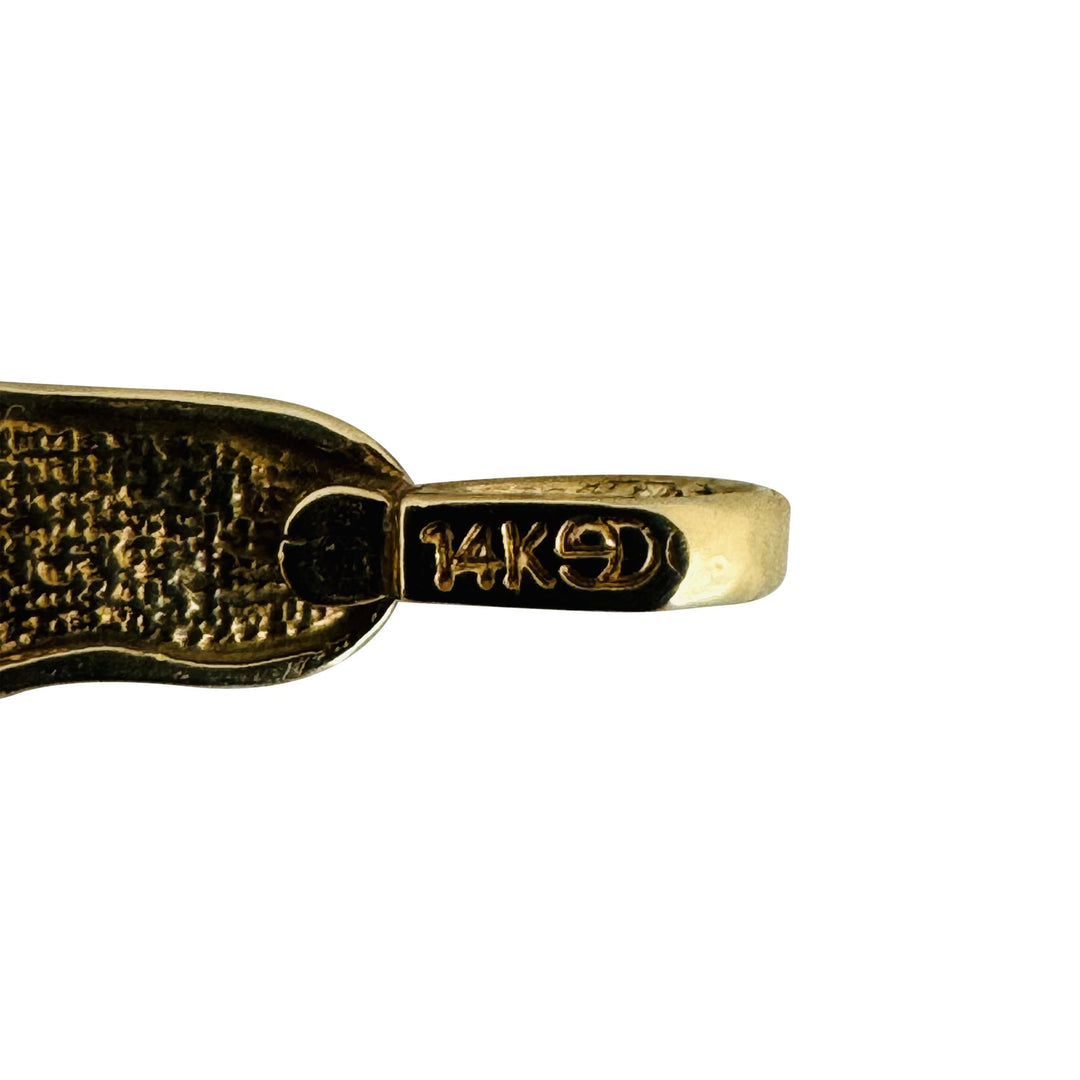 14k Yellow Gold 9g Ladies 5.5mm Sandal Flip Flop Link Anklet 9"