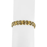 14k Yellow and White Gold 12.2g Ladies Two Tone 9mm Fancy Link Bracelet Italy 7"