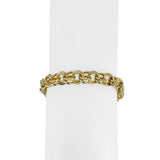 14k Yellow Gold 25.4g Solid 8.5mm Double Curb Link Charm Bracelet 7.75"