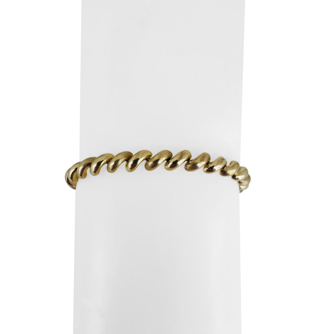 14k Yellow Gold 9.6g Ladies Polished 6mm San Marco Link Bracelet Italy 7.25"