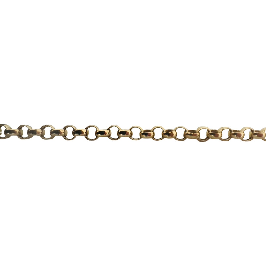 14k Yellow Gold 1.9g Hollow Light Dainty 3.2mm Rolo Link Bracelet 7"