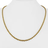 14k Yellow Gold 15.7g Solid 3mm Diamond Cut Rope Chain Necklace 20"