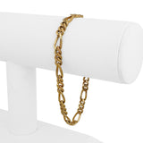 19k Portuguese Yellow Gold 16.2g Solid 5mm Figaro Link Bracelet 7.75"
