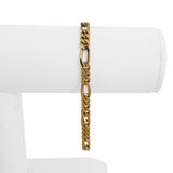 19k Portuguese Yellow Gold 16.2g Solid 5mm Figaro Link Bracelet 7.75"