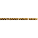 19k Portuguese Yellow Gold 16.2g Solid 5mm Figaro Link Bracelet 7.75"