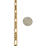 19k Portuguese Yellow Gold 16.2g Solid 5mm Figaro Link Bracelet 7.75"
