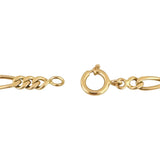 19k Portuguese Yellow Gold 16.2g Solid 5mm Figaro Link Bracelet 7.75"