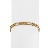 19k Portuguese Yellow Gold 16.2g Solid 5mm Figaro Link Bracelet 7.75"