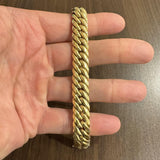 Nicolas Cola 18k Yellow Gold 31.3g Hollow Thick Curb Link Bracelet Italy 7.75"