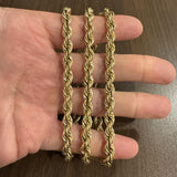 14k Yellow Gold 29.7g Hollow Vintage 6.5mm Rope Chain Necklace 28"
