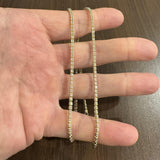 14k Yellow and White Gold 10.6g Sparkling 2.5mm Ice Barrel Link Necklace 20"