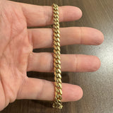 18k Yellow Gold 31.4g Solid Heavy 7.5mm Cuban Link Bracelet Italy 7.25"