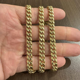 14k Yellow Gold 37g Semi Solid 7.5mm Cuban Link Chain Necklace 24"