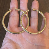 14k Yellow Gold 10.8g Large Ladies Polished Hoop Earrings 2.5"