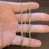 24k Pure Yellow Gold 19.6g Solid Heavy 2.8mm Cable Bar Link Chain Necklace 19"