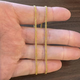 24k Pure Yellow Gold 9.7g Solid Thin 2mm Curb Link Chain Necklace 15.5"