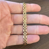 18k Yellow Gold 12.2g Milor Polished 6mm Fancy Link Bracelet Italy 8"