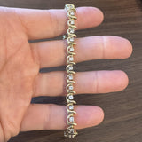 14k Yellow Gold and 2cttw Diamond Vintage C Link Tennis Bracelet 7"