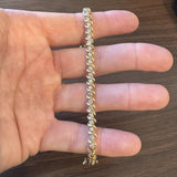 14k Yellow Gold and 2cttw Diamond Vintage S Link Tennis Bracelet 7"