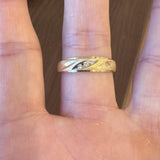 14k Yellow Gold and Diamond 5.9g Diamond Cut Men's Band Ring Size 12.5