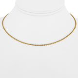 24k Pure Yellow Gold 7.5g Solid Thin 2mm Cable Link Chain Necklace 14.5"