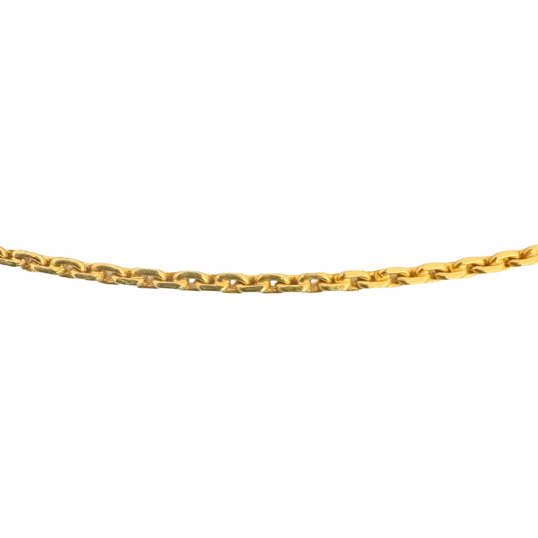 24k Pure Yellow Gold 7.5g Solid Thin 2mm Cable Link Chain Necklace 14.5"