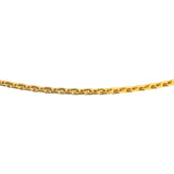 24k Pure Yellow Gold 7.5g Solid Thin 2mm Cable Link Chain Necklace 14.5"
