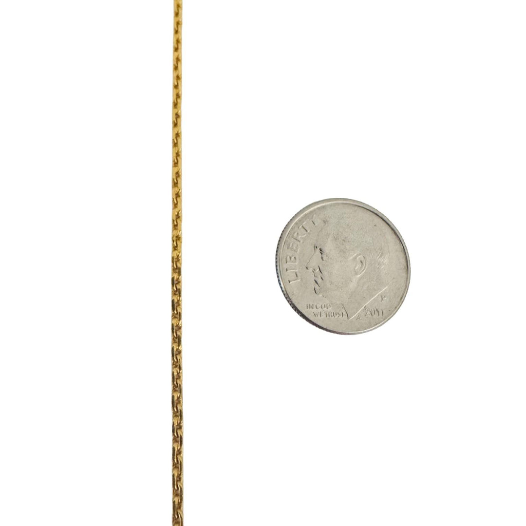 24k Pure Yellow Gold 7.5g Solid Thin 2mm Cable Link Chain Necklace 14.5"