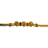 22k Yellow Gold and Enamel 15.2g Solid Two Strand Fancy Link Bracelet 7"