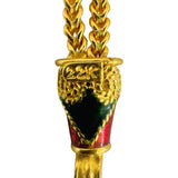 22k Yellow Gold and Enamel 15.2g Solid Two Strand Fancy Link Bracelet 7"