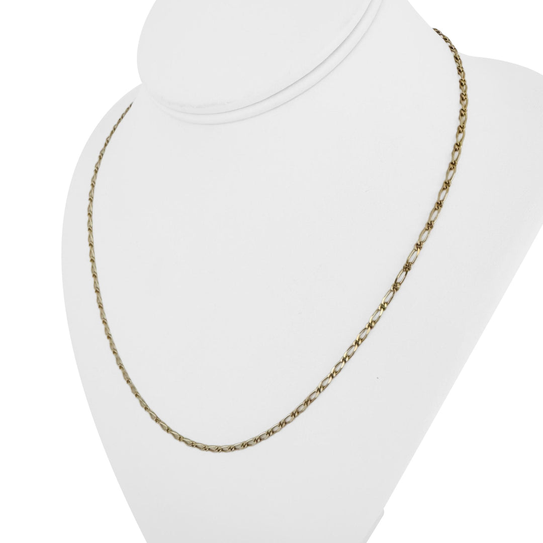 18k Yellow Gold 6g Semi Solid 2mm Figaro Link Chain Necklace Italy 19.5"
