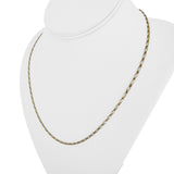 18k Yellow Gold 6g Semi Solid 2mm Figaro Link Chain Necklace Italy 19.5"