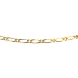 18k Yellow Gold 6g Semi Solid 2mm Figaro Link Chain Necklace Italy 19.5"