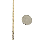 18k Yellow Gold 6g Semi Solid 2mm Figaro Link Chain Necklace Italy 19.5"