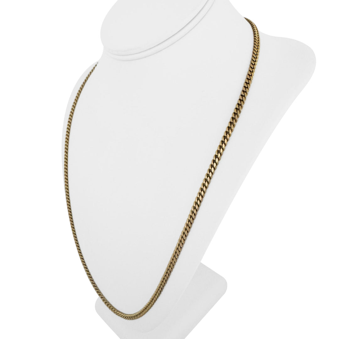 18k Yellow Gold 33.5g Solid Heavy Vintage 4mm Cuban Curb Link Chain Necklace 25"