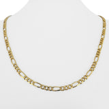 18k Yellow Gold 15.3g Solid 4mm Figaro Link Chain Necklace 20"